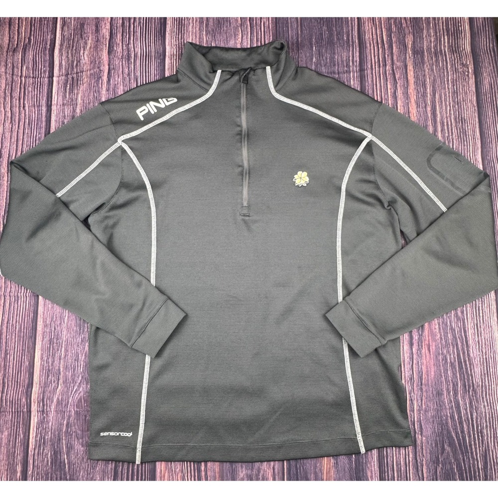 Ping Quarter Zip Pullover Size‎ M Grey Polyester Golf Athleisure SensorCool Top